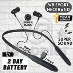 Black Bluetooth Neckband, Bluetooth Earphones, Fast Charging HD Quality Sound, neckband wireless headphone earbuds, Bluetooth Headphones with Long Hours of Playtime & Compatible for all Smartphones - Black