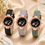 Women's Black Strap Butterfly desigen megnet Watch