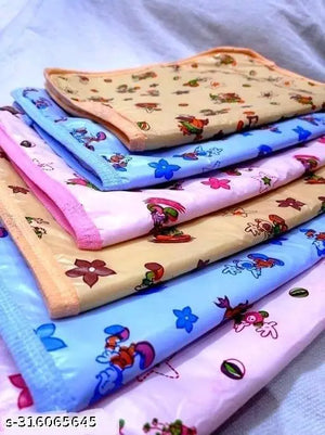 Waterproof Sheet for Baby Boy and Girl || Newborn Baby Comfortable Spongy Plastic Mat for 0 to 6 Month || Washable / Reusable Bed Sheet ( Pack of 3 )