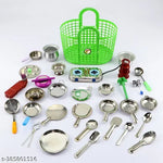 Miniature Steel Kitchen Toy Set bhatukali for baby girls and baby boys (kids toys) - Saji collections
