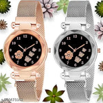 Flower Designer Leather Strap Women's and Girl's Watch Analog Watches And Free Gift