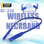 Wappler™ Stylish BT 235V2 Black Bluetooth Neckband | Super Bass & High Sound | Wireless Neckband | Best Neckband | Bluetooth Earphones | Bluetooth Headphones