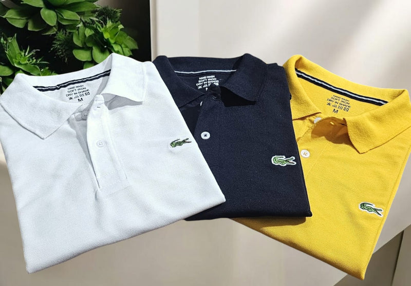 Polo Neck T-Shirt for Men (Multicolor, M) (Pack of 3)