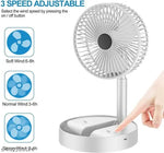 USB Rechargeable Desk Fan Telescopic Electric Desktop Fan Height Adjustable Foldable & Portable