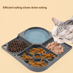 Pet Food Bowl Food Grade, Flexible, 4 Slots Design, Reusable, with Suction Cups, No Odor, Pet Dog Cat Licking Mat Slow Feeding Bowl, Pet Supplies