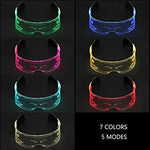 Led Glasses 7 Colors & 5 Modes, Rectangular, Retro, Multicolour (7 colors), Luminous Glasses for Halloween Cosplay Party Bar