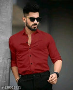 Mens wear trendy look solid readymade long sleeves shirts