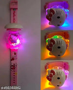 Cat 3D Action Figure Hello Kitty Face Based Toy Design Digital Glowing Watch with Disco Music and Blinking Lights for Kids | for Boys Girls- Good Birthday Return Gift