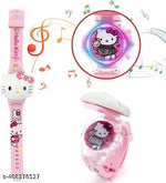 IEEE International Kitty Cat. Character Multicolored Glowing Light and Musical Digital Girl's Wrist Watch | Unique Cute Cartoon Character on Strap | Soft Silicone. Strap | Suitable for Age 3-12 Year Kids