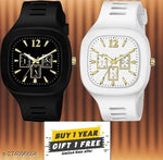 BEST QUALITY BEST PRICE Classy Analogue Black Dial Tranding  Pu Belt Watches For Men Boys
