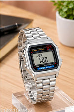Trending Silver Colour Square Dial Digital Watch for Womens n Mens