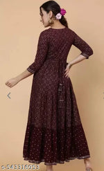Gold Print Anarkali Kurti (3009)