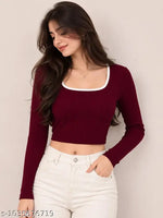 Contrast Neck Full Sleeve Top