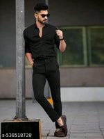 Mens wear trendy look solid readymade long sleeves shirts
