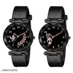 Analogue Magnet Strap Women's Girls Watch Sweet Heart with Digital watch Combo for Girl's & Women's Watch Pack of 2