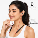 Wappler™ Stylish BT 235V2 Black Bluetooth Neckband | Super Bass & High Sound | Wireless Neckband | Best Neckband | Bluetooth Earphones | Bluetooth Headphones