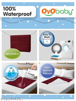 OYO BABY Medium Size (100x70 cm) Baby Dry sheet | 100% Waterproof | Newborn, Baby Urine Sheet | Plastic Free | Baby Dry Mats Waterproof | Bed Protector