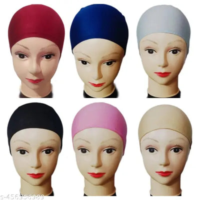 Muslim wear Hijab cap naqab top.Packi of 6