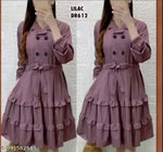 Fancy Georgette Knee Length Full Sleeve Round Neck Dori Belt  Dress