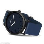 Blue Dial Analog Watch for Men – Stylish Silicone Strap, Quartz Movement, Waterproof & Scratch-Resistant | Sleek, Professional Look for Office, School & Casual Wear | Premium Branded Watch Under 300