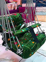 Cotton Baby Swing Jhula with Safety Belt | Folding & Washable Swing for Kids 1-5 Years