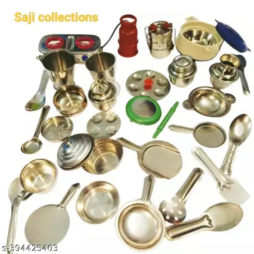 Miniature Steel Kitchen Toy Set bhatukali for baby girls and baby boys (kids toys) - Saji collections