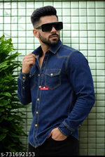 Cargo Denim Lycra Shirts For Men
