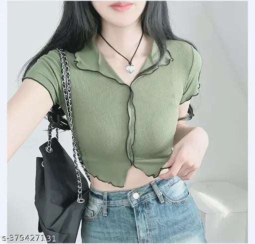 Half Shirt, Midriff Top or Cutoff Shirt Verdusa Ruched Crop Top: The Perfect Summer Top
