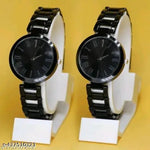 New Arrivals Festive Seasonal Stylish Throns Fit Round Ad Solid Gold Dial Metal Chain Belt Analog Watch with Attractive Diamond Studded Bracelet Combo for Women & Girls.
