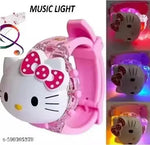 IEEE International Kitty Cat. Character Multicolored Glowing Light and Musical Digital Girl's Wrist Watch | Unique Cute Cartoon Character on Strap | Soft Silicone. Strap | Suitable for Age 3-12 Year Kids