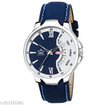 Dutchman Day & Date Function Watch With Blue & White Dial, Stainless Steel Chain Strap Analog Watch - For Men