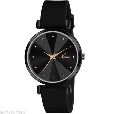 Jainx JW8552 Black Silicone Band Analog Watch for Women