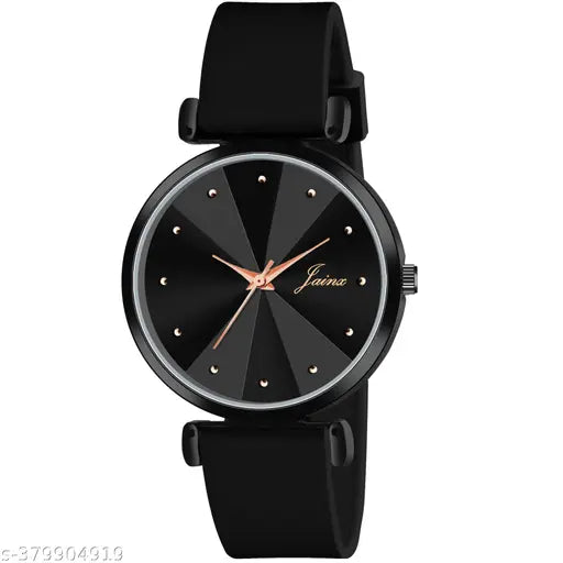 Jainx JW8552 Black Silicone Band Analog Watch for Women