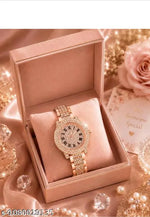 Amigos_ luxury watches women's niche high-end diamond quartz watch student rose gold Roman pattern full of diamond women's watch