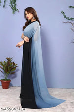 Padding Georgette Saree With Unstitched Blouse Piece