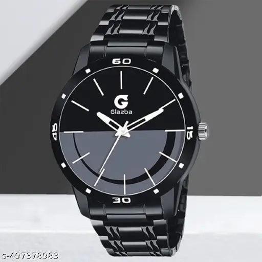 Black Stainless Steel Chain Analog Watch - For Men