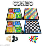 Premium Quality Wooden Ludo + Chess 2 in 1 Board Game With One Set OF Ludo Coins + Dice & Chess Man - For All Ages
