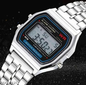 Trending Silver Colour Square Dial Digital Watch for Womens n Mens