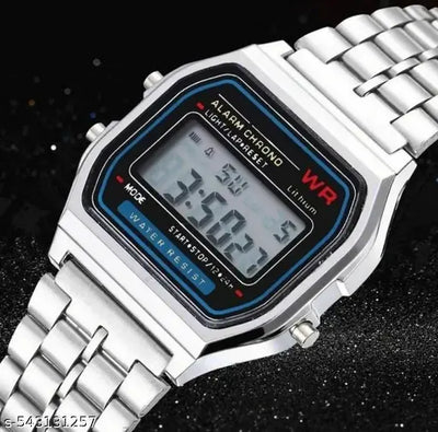 Trending Silver Colour Square Dial Digital Watch for Womens n Mens
