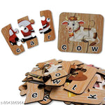 Colourful Wooden Puzzle Set for Kids: Capital Alphabets, Numbers and Shapes - Educational Learning Board for Toddlers and Preschoolers (ABCD, Numbers, Shapes)