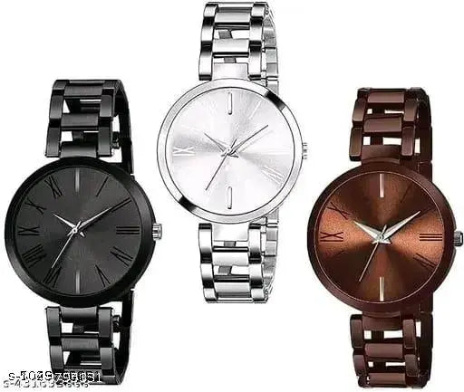 Classic Silver Round Dial Women's Watch