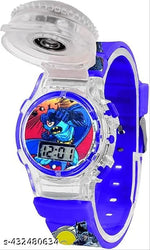 Digital Watch For Kids Spinner Cap With Multi Disco Light Glowing