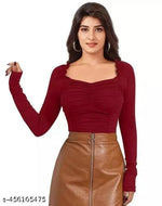 Polyester Crop Top For Women Korean Top For Women Fashion Top Party Trendy Top Under 299