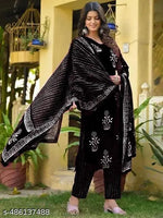 ROYAL ETHNIC FLAIR WOMEN'S PRINTED KURTA SET WITH DUPATTA  AND  BOTTOMWEAR
