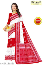 Pure cotton fancy printed saree inspired from sambalpuri saree