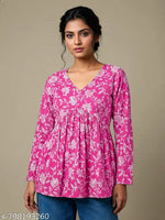 Sheetal Associates Black Floral Printed Peplum Top