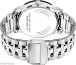 Talgo Analog Round Black Dial ALPHABET A Design Stylish Silver Stainless Steel Strap Classic Design Fancy Wrist Watch for Men and Boys, Pack of 1 - ALP-A-AVO-SIL-STL