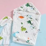 BRANDONN Baby Blanket New Born Hooded Wrapper Cum baby Swaddle Blanket For Baby Boys And Baby Girls Pack of 4