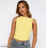 Trendy Sleeveless Crop Top With Lace Insert