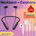 Bluetooth Neckband | Premium Sound | Wireless Neckband | Deep Bass | Type C Charging | Bluetooth Headphones